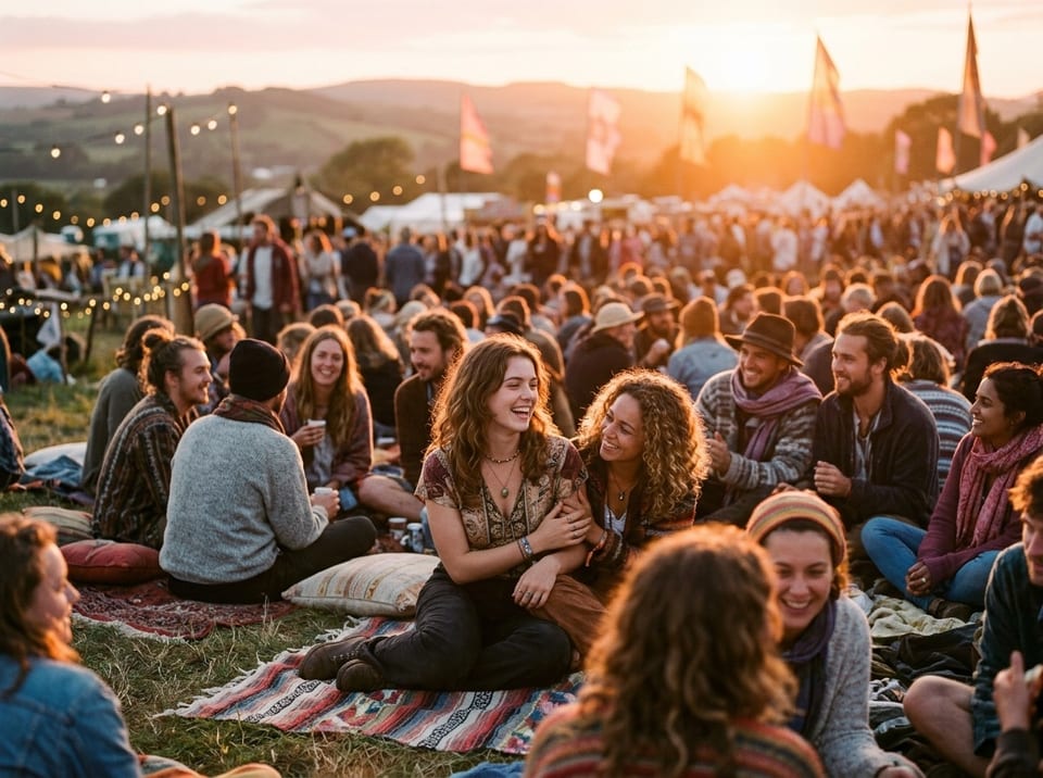 Yoga-Session auf einem Festivalgelände – Wellness und Nightlife vereint in der Clubkultur 2026
