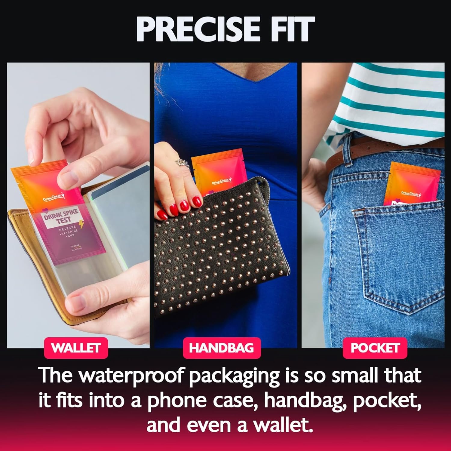 Drink Spiking / Roofie Tests – Detects 6+ Substances in Seconds – Portable Personal Safety Kit for Bars, Clubs, and Parties